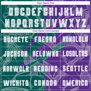 Custom Graffiti Pattern Midnight Green-Purple Scratch Sublimation Soccer Uniform Jersey