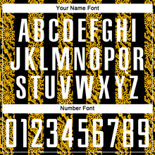 Laden Sie das Bild in den Galerie-Viewer, Custom Black White-Gold Abstract Shape Sublimation Soccer Uniform Jersey
