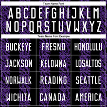 Laden Sie das Bild in den Galerie-Viewer, Custom Black White-Purple Abstract Shape Sublimation Soccer Uniform Jersey
