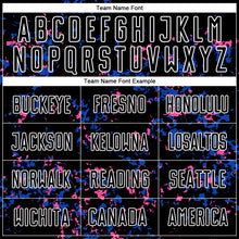 Load image into Gallery viewer, Custom Black Thunder Blue-Pink Abstract Fragment Art Sublimation Soccer Uniform Jersey
