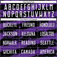 Load image into Gallery viewer, Custom Black White-Purple Splash Sublimation Soccer Uniform Jersey
