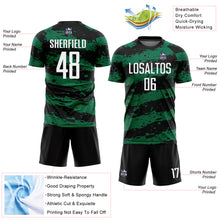 Charger l&#39;image dans la galerie, Custom Black White-Kelly Green Splash Sublimation Soccer Uniform Jersey
