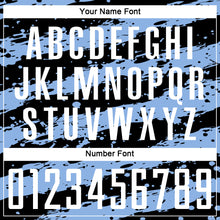 Load image into Gallery viewer, Custom Black White-Light Blue Splash Sublimation Soccer Uniform Jersey
