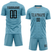 Load image into Gallery viewer, Custom Shadow Blue Black Geometric Shapes Sublimation Soccer Uniform Jersey

