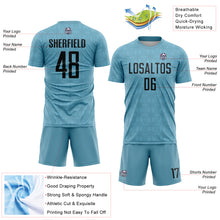 Load image into Gallery viewer, Custom Shadow Blue Black Geometric Shapes Sublimation Soccer Uniform Jersey
