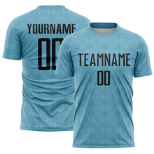 Load image into Gallery viewer, Custom Shadow Blue Black Geometric Shapes Sublimation Soccer Uniform Jersey
