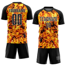 Загрузить изображение в средство просмотра галереи, Custom Black White Flame Sublimation Soccer Uniform Jersey

