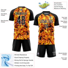 Загрузить изображение в средство просмотра галереи, Custom Black White Flame Sublimation Soccer Uniform Jersey
