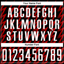 Laden Sie das Bild in den Galerie-Viewer, Custom Black White-Red Zigzag Shape Sublimation Soccer Uniform Jersey
