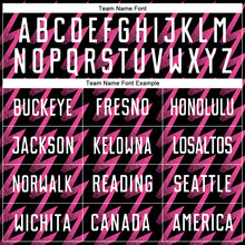 Laden Sie das Bild in den Galerie-Viewer, Custom Black White-Pink Zigzag Shape Sublimation Soccer Uniform Jersey
