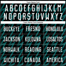 Laden Sie das Bild in den Galerie-Viewer, Custom Black White-Teal Zigzag Shape Sublimation Soccer Uniform Jersey
