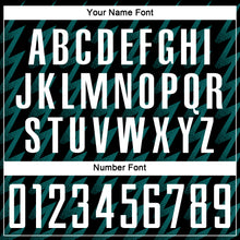 Laden Sie das Bild in den Galerie-Viewer, Custom Black White-Teal Zigzag Shape Sublimation Soccer Uniform Jersey
