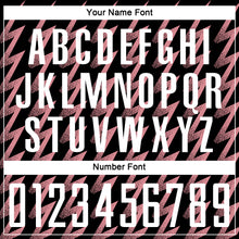 Laden Sie das Bild in den Galerie-Viewer, Custom Black White-Medium Pink Zigzag Shape Sublimation Soccer Uniform Jersey
