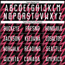 Laden Sie das Bild in den Galerie-Viewer, Custom Black White-Neon Pink Zigzag Shape Sublimation Soccer Uniform Jersey
