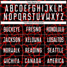 Charger l&#39;image dans la galerie, Custom Black White-Red Abstract Network Splash Sublimation Soccer Uniform Jersey
