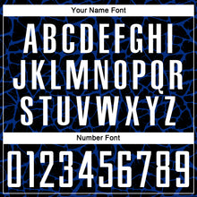 Charger l&#39;image dans la galerie, Custom Black White-Royal Abstract Network Splash Sublimation Soccer Uniform Jersey
