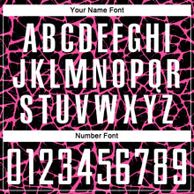 Charger l&#39;image dans la galerie, Custom Black White-Pink Abstract Network Splash Sublimation Soccer Uniform Jersey
