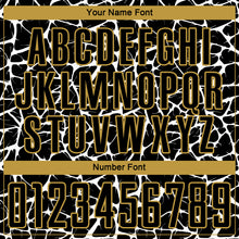 Charger l&#39;image dans la galerie, Custom Black White-Old Gold Abstract Network Splash Sublimation Soccer Uniform Jersey
