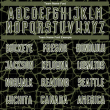 Charger l&#39;image dans la galerie, Custom Black Olive-White Abstract Network Splash Sublimation Soccer Uniform Jersey
