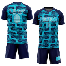 Загрузить изображение в средство просмотра галереи, Custom Navy Lakes Blue-White Line Sublimation Soccer Uniform Jersey
