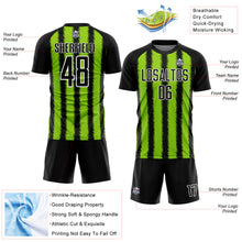 Load image into Gallery viewer, Custom Black Neon Green-White Line Sublimation Soccer Uniform Jersey

