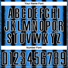 Load image into Gallery viewer, Custom Black Powder Blue-White Line Sublimation Soccer Uniform Jersey

