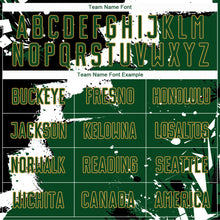 Load image into Gallery viewer, Custom Black Green-Old Gold Splash Sublimation Soccer Uniform Jersey
