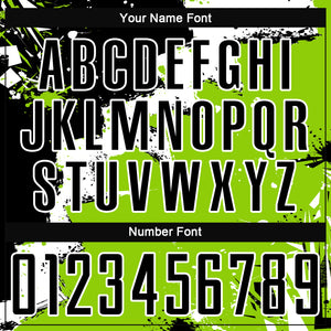 Custom Black White-Neon Green Splash Sublimation Soccer Uniform Jersey