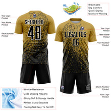 Charger l&#39;image dans la galerie, Custom Old Gold Black-White Abstract Fragment Art Sublimation Soccer Uniform Jersey
