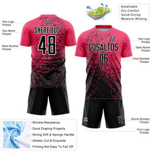 Load image into Gallery viewer, Custom Neon Pink Black-White Abstract Fragment Art Sublimation Soccer Uniform Jersey
