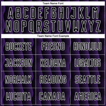 Load image into Gallery viewer, Custom Black Purple-White Geometric Shape Sublimation Soccer Uniform Jersey
