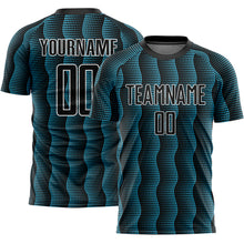 Загрузить изображение в средство просмотра галереи, Custom Black Panther Blue-White Geometric Shape Sublimation Soccer Uniform Jersey
