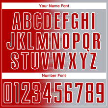 Charger l&#39;image dans la galerie, Custom Red Gray-White Gradient Line Sublimation Soccer Uniform Jersey
