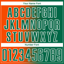 Charger l&#39;image dans la galerie, Custom Kelly Green Orange-White Gradient Line Sublimation Soccer Uniform Jersey
