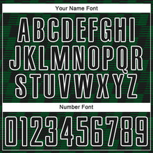 Laden Sie das Bild in den Galerie-Viewer, Custom Black Green-White Line Sublimation Soccer Uniform Jersey
