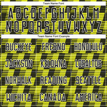 Laden Sie das Bild in den Galerie-Viewer, Custom Black Neon Yellow-White Line Sublimation Soccer Uniform Jersey
