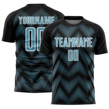 Load image into Gallery viewer, Custom Black Shadow Blue-White Line Sublimation Soccer Uniform Jersey
