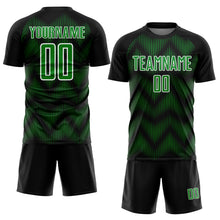 Загрузить изображение в средство просмотра галереи, Custom Black Grass Green-White Line Sublimation Soccer Uniform Jersey
