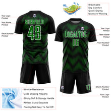 Загрузить изображение в средство просмотра галереи, Custom Black Grass Green-White Line Sublimation Soccer Uniform Jersey
