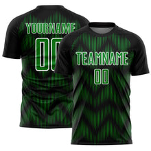 Загрузить изображение в средство просмотра галереи, Custom Black Grass Green-White Line Sublimation Soccer Uniform Jersey
