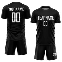 Laden Sie das Bild in den Galerie-Viewer, Custom Black White Sublimation Soccer Uniform Jersey
