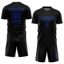 Laden Sie das Bild in den Galerie-Viewer, Custom Black Royal Sublimation Soccer Uniform Jersey
