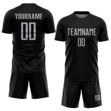 Загрузить изображение в средство просмотра галереи, Custom Black Gray Sublimation Soccer Uniform Jersey
