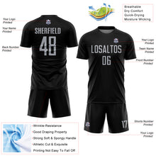 Загрузить изображение в средство просмотра галереи, Custom Black Gray Sublimation Soccer Uniform Jersey
