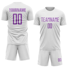 Charger l&#39;image dans la galerie, Custom White Medium Purple Sublimation Soccer Uniform Jersey
