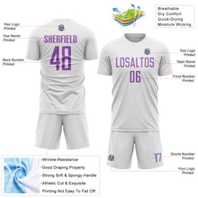 Charger l&#39;image dans la galerie, Custom White Medium Purple Sublimation Soccer Uniform Jersey
