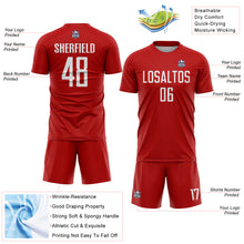 Load image into Gallery viewer, Custom Red White Sublimation Soccer Uniform Jersey
