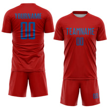 Load image into Gallery viewer, Custom Red Blue Sublimation Soccer Uniform Jersey
