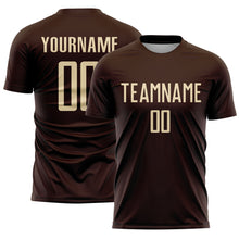 Load image into Gallery viewer, Custom Brown Cream Sublimation Soccer Uniform Jersey
