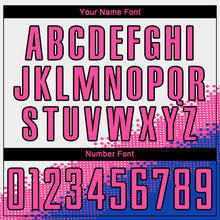 Load image into Gallery viewer, Custom White Pink Thunder Blue-Black Gradient Geometric Shape Sublimation Soccer Uniform Jersey
